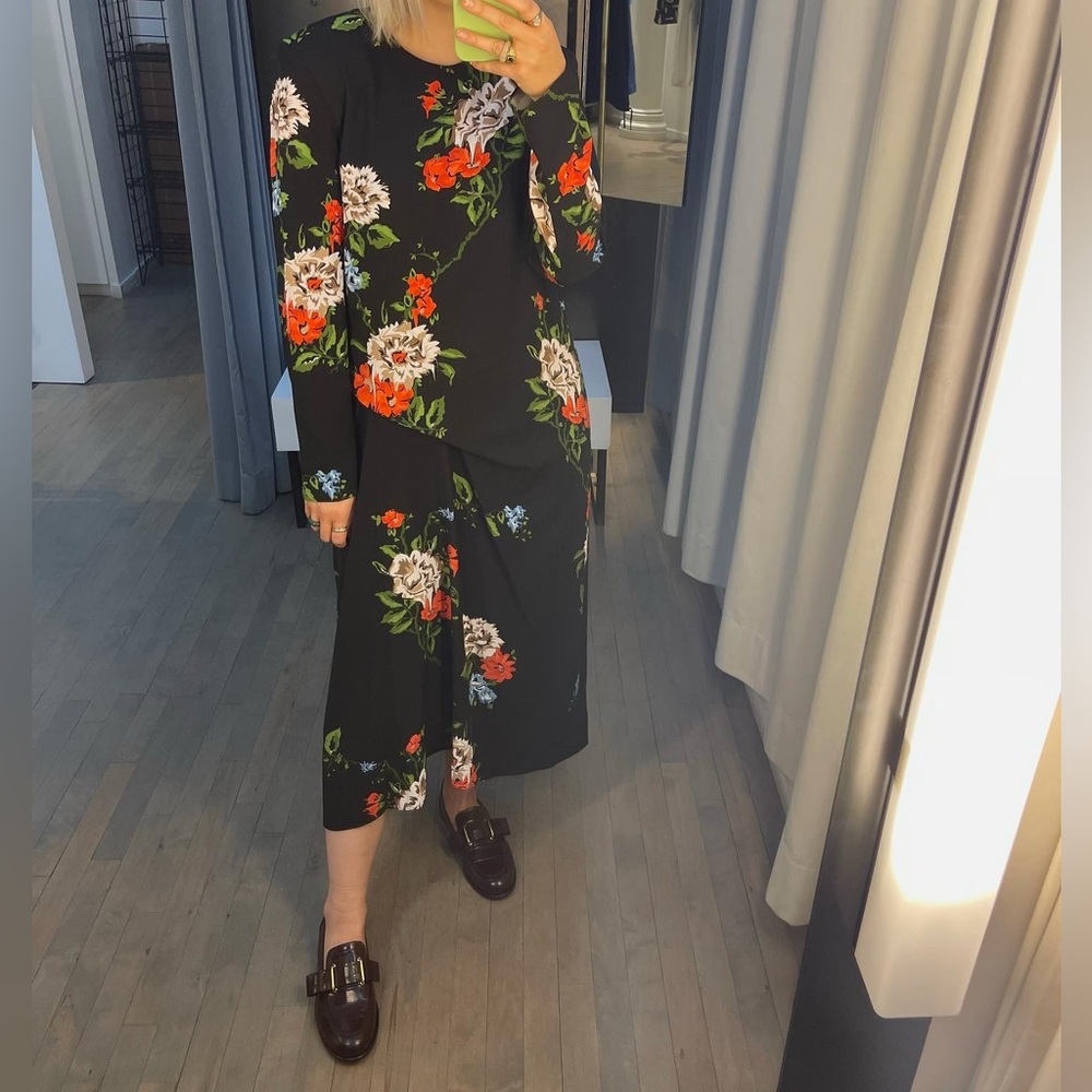SOLD- tibi FLORAL LONG DRESS. SIZE 6